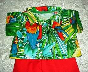 Tropical Birds Shirt & Pants Set-