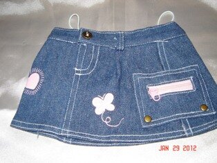 Heart and Butterfly Denim Skirt