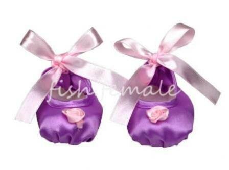 Purple Ballerina Slippers with ties for 8 to 10 inch bear