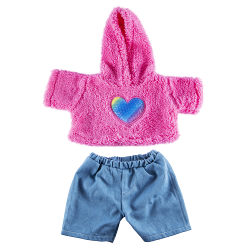 New! Pink Heart Hoodie with Denim Pants